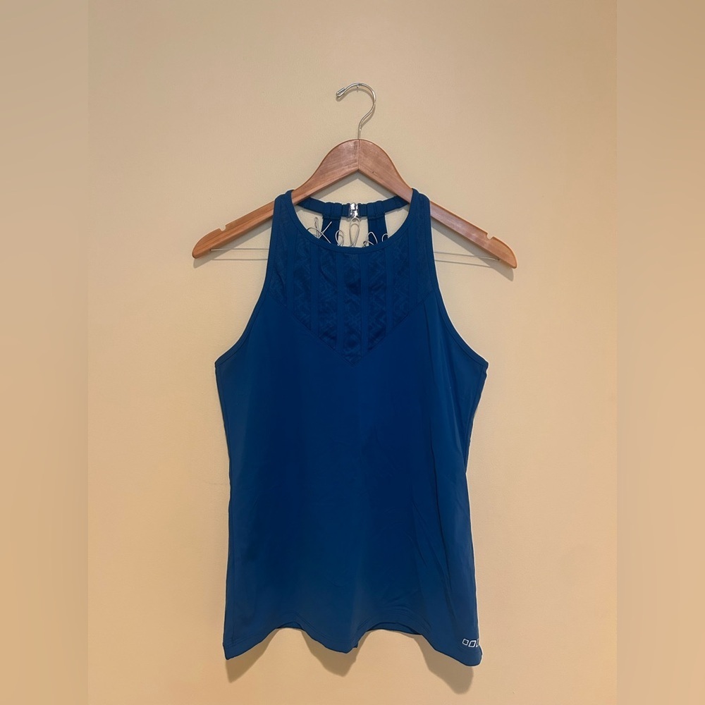 Lorna Jane Lace Neck Navy Tank Top Size Large